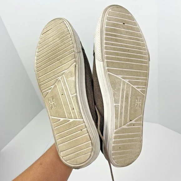 Ben Sherman Chandler Lo Brown Linen Low-Top Sneakers Mens Size 8.5 Lightweight - Picture 7 of 8